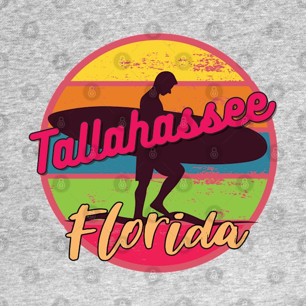 Tallahassee Florida Surfing Retro Sunset by AdrianaHolmesArt